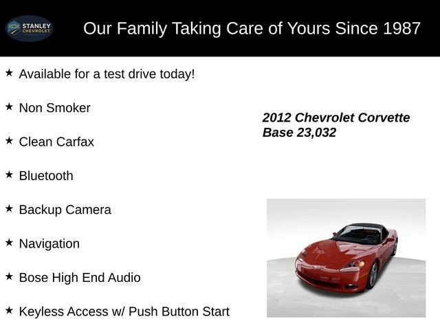 2012 Chevrolet Corvette w/3LT